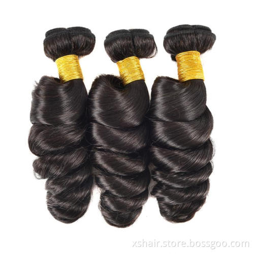 Xushang 8-30inch Double Drawn Brazilian Hair Loose Wave Brazilian Hair Bundles Popular Loose Wave Human Hair Bundles